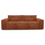 Canap� convertible express 3 places velours gaufr� terracotta