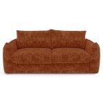 Canap� convertible express 3 places en velours gaufr� terracotta