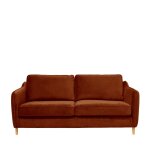 Canap� convertible ouverture express 3 places en velours - rouille