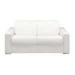 Canap convertible simili cuir 2 places blanc