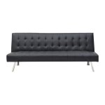 Canap convertible simili cuir 2 places noir