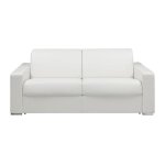 Canapé convertible simili cuir 3 places blanc Canapé convertible simili cuir 3 places blanc