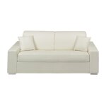 Canapé convertible simili cuir 3 places blanc Canapé convertible simili cuir 3 places blanc