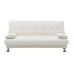 Canap� convertible simili cuir 3 places blanc