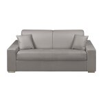 Canapé convertible simili cuir 3 places gris Canapé convertible simili cuir 3 places gris