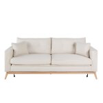 Canapé convertible style scandinave 3 places en velours côtelé beige Canapé convertible style scandinave 3 places en velours côtelé beige