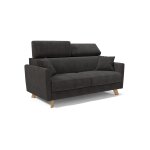 Canap convertible avec ttires rglables 180 cm noir