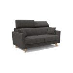 Canap convertible avec ttires rglables 200 cm noir
