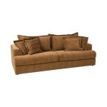 Canapé convertible en tissu 3 places marron Canapé convertible en tissu 3 places marron