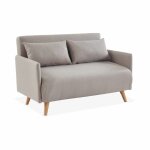 Canapé convertible en tissu beige Canapé convertible en tissu beige
