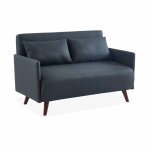Canapé convertible en tissu gris foncé Canapé convertible en tissu gris foncé
