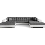 Canap� convertible tissu gris / simili blanc cass� ventura mix r�versibl