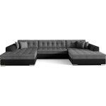 Canap� convertible tissu gris et simili noir r�versible ventura mix