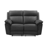 Canap cuir 2 places noir