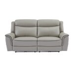 Canap cuir 3 places gris clair