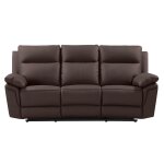 Canap cuir 3 places marron chocolat