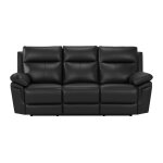 Canap� cuir 3 places noir