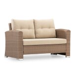 Canap double 2 places en aluminium et rotin synthtique