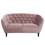 Canap� droit 2 places en velours capitonn� l150