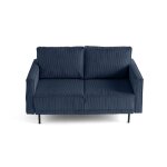 Canap droit 2 places en velours ctel bleu marine