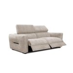 Canap droit 3 places avec 2 relax lectriques tissu beige