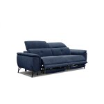 Canapé droit 3 places avec 2 relax électriques tissu bleu foncé Canapé droit 3 places avec 2 relax électriques tissu bleu foncé