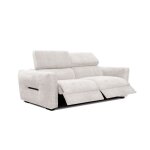 Canap droit 3 places avec 2 relax lectriques tissu cru