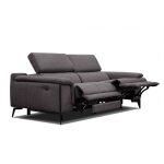 Canapé droit 3 places avec 2 relax électriques tissu gris foncé Canapé droit 3 places avec 2 relax électriques tissu gris foncé