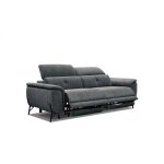 Canapé droit 3 places avec 2 relax électriques tissu gris foncé Canapé droit 3 places avec 2 relax électriques tissu gris foncé