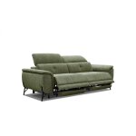 Canapé droit 3 places avec 2 relax électriques tissu vert Canapé droit 3 places avec 2 relax électriques tissu vert