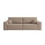 Canapé droit 3 places convertible en velours côtelé - taupe Canapé droit 3 places convertible en velours côtelé - taupe