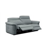Canapé droit 3 places tissu gris verdâtre avec relax électrique Canapé droit 3 places tissu gris verdâtre avec relax électrique