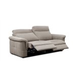 Canapé droit 3 places tissu taupe avec relax électrique Canapé droit 3 places tissu taupe avec relax électrique