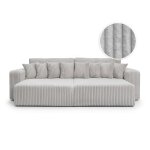 Canap droit 4 places double mridienne velours ctel pais gris