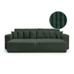 Canap droit 4 places double mridienne velours ctel pais vert