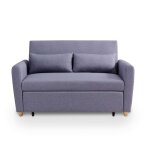 Canapé droit convertible 2 places en tissu gris Canapé droit convertible 2 places en tissu gris