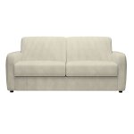 Canapé droit convertible 3 places en tissu beige Canapé droit convertible 3 places en tissu beige