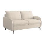 Canapé droit convertible 3 places en tissu beige Canapé droit convertible 3 places en tissu beige