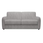Canapé droit convertible 3 places en tissu gris Canapé droit convertible 3 places en tissu gris