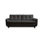 Canapé droit convertible 3 places en velours gris Canapé droit convertible 3 places en velours gris