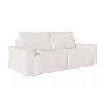 Canap� droit fixe 2 places en tissu bouclette - blanc
