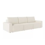 Canapé droit fixe 3 places en tissu beige Canapé droit fixe 3 places en tissu beige