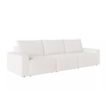 Canapé droit fixe 3 places en tissu bouclette - blanc Canapé droit fixe 3 places en tissu bouclette - blanc
