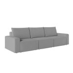Canapé droit fixe 3 places en tissu gris Canapé droit fixe 3 places en tissu gris