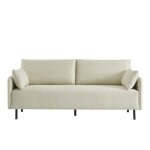 Canap� droit fixe tissu 3 places beige