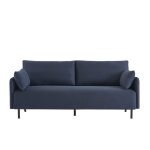 Canapé droit fixe tissu 3 places bleu nuit Canapé droit fixe tissu 3 places bleu nuit