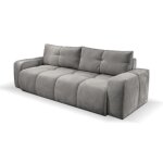 Canap droit tissu chenille gris anthracite 3 places