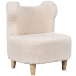 Canap pour enfants dossier en forme ours tissu en polaire teddy beige