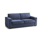Canapé fixe 3 places en tissu bleu 180x95 cm Canapé fixe 3 places en tissu bleu 180x95 cm