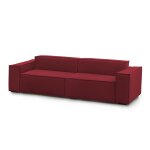 Canap� fixe 3 places en tissu rouge 150x95 cm